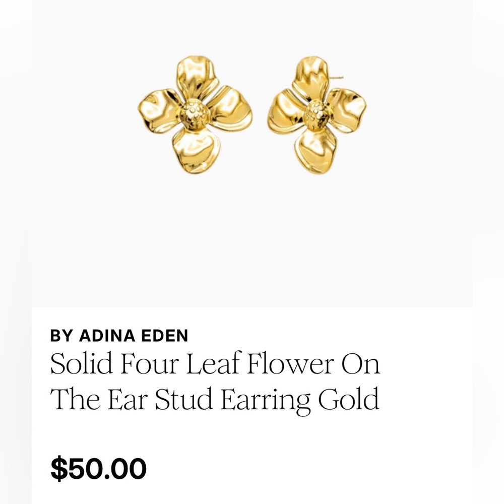 Adina Eden Gold Flower Earrings
NWT pink pouch included